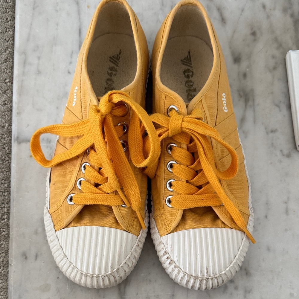 Gola Mustard Canvas Sneakers with White Soles